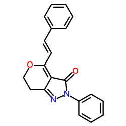 2-Phenyl-4-(2-phenylvinyl)-6,7-dihydropyrano[4,3-c]pyrazol-3(2H)-one picture