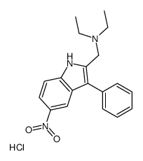 N-ethyl-N-[(5-nitro-3-phenyl-1H-indol-2-yl)methyl]ethanamine,hydrochloride结构式