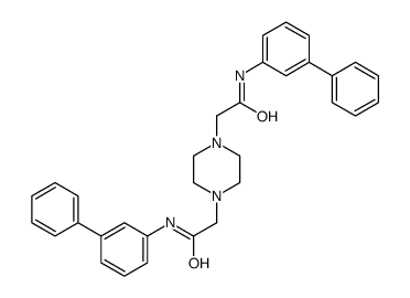2-[4-[2-oxo-2-(3-phenylanilino)ethyl]piperazin-1-yl]-N-(3-phenylphenyl)acetamide Structure