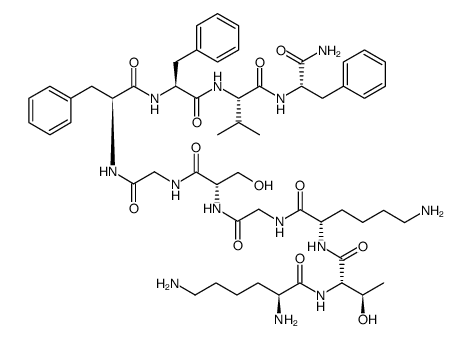 H-Lys-Thr-Lys-Gly-Ser-Gly-Phe-Phe-Val-Phe-NH2结构式