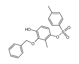 Toluene-4-sulfonic acid 3-benzyloxy-4-hydroxy-2-methyl-phenyl ester结构式