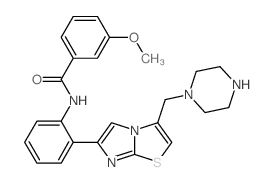 3-METHOXY-N-(2-(3-(PIPERAZIN-1-YLMETHYL)IMIDAZO[2,1-B]THIAZOL-6-YL)PHENYL)BENZAMIDE Structure