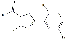 2-(5-Bromo-2-hydroxyphenyl)-4-methyl-5-thiazolecarboxylic acid Structure