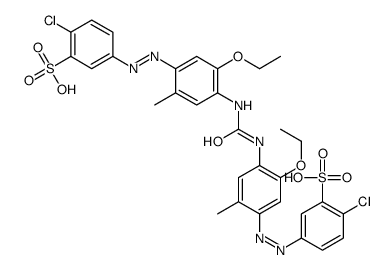 2-chloro-5-[[4-[[4-[(4-chloro-3-sulfophenyl)diazenyl]-2-ethoxy-5-methylphenyl]carbamoylamino]-5-ethoxy-2-methylphenyl]diazenyl]benzenesulfonic acid Structure