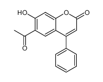 6-acetyl-7-hydroxy-4-phenyl-2H-chromen-2-one结构式