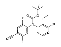 1,1-dimethylethyl [6-chloro-5-(2-propen-1-yl)-4-pyrimidinyl](4-cyano-2,5-difluorophenyl)carbamate Structure