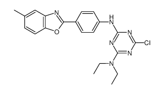 6-chloro-N,N-diethyl-N'-[4-(5-methyl-benzooxazol-2-yl)-phenyl]-[1,3,5]triazine-2,4-diamine结构式