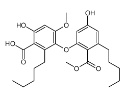 5-[5-Hydroxy-2-(methoxycarbonyl)-3-pentylphenoxy]-4-methoxy-6-pentylsalicylic acid结构式