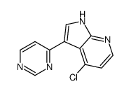 4-氯-3-(4-嘧啶)-1H-吡咯并[2,3-B]吡啶结构式