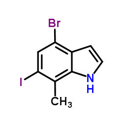 4-Bromo-6-iodo-7-methyl-1H-indole结构式