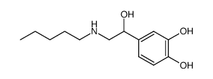 1-(3,4-dihydroxy-phenyl)-2-pentylamino-ethanol结构式