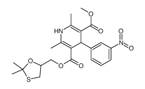 5-O-[(2,2-dimethyl-1,3-oxathiolan-5-yl)methyl] 3-O-methyl 2,6-dimethyl-4-(3-nitrophenyl)-1,4-dihydropyridine-3,5-dicarboxylate结构式