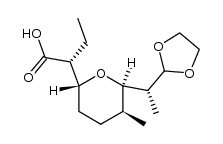 (R)-2-[(2R,5S,6R)-6-[(R)-1-(2,2-ethylenedioxymethyl)ethyl]-5-methyltetrahydropyran-2-yl]butanoic acid结构式