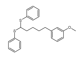 5-(m-methoxyphenyl)-1,1-bis(phenylthio)pentane Structure