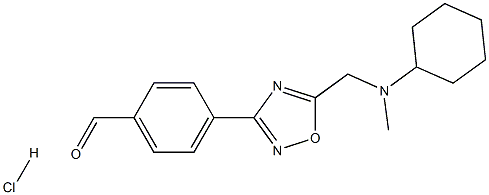 4-(5-((cyclohexyl(methyl)amino)methyl)-1,2,4-oxadiazol-3-yl)benzaldehyde hydrochloride Structure
