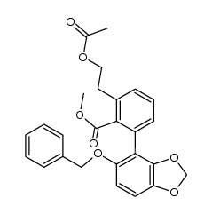 2-[5-(benzyloxy)-1,3-benzodioxol-4-yl]-6-(2-acetoxyethyl)benzoic acid methyl ester结构式