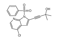 4-[4-Chloro-1-(phenylsulfonyl)-1H-pyrrolo[2,3-b]pyridin-2-yl]-2-methyl-3-butyn-2-ol结构式