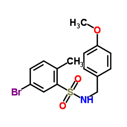 5-Bromo-N-(4-methoxybenzyl)-2-methylbenzenesulfonamide结构式