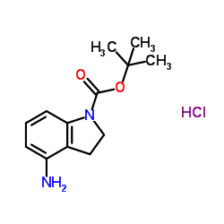 2-Methyl-2-propanyl 4-amino-1-indolinecarboxylate hydrochloride (1:1)结构式