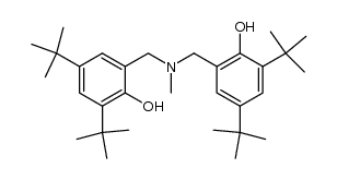 Methylimino-2,2'-dimethylene-bis-(4,6-di-tert-butyl-phenol)结构式