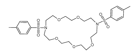 10,19-bis-(p-tolylsulphonyl)-1,4,7,13,16-pentaoxa-10,19-diazacyclohemicosane结构式