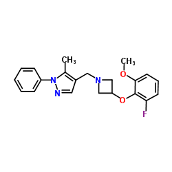 4-{[3-(2-Fluoro-6-methoxyphenoxy)-1-azetidinyl]methyl}-5-methyl-1-phenyl-1H-pyrazole结构式