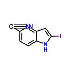 2-Iodo-1H-pyrrolo[3,2-b]pyridine-5-carbonitrile结构式