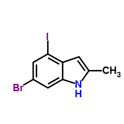 6-Bromo-4-iodo-2-methyl-1H-indole结构式