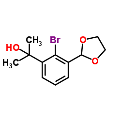 2-[2-Bromo-3-(1,3-dioxolan-2-yl)phenyl]-2-propanol结构式