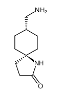 Meso-(5r,8r)-8-(aminomethyl)-1-azaspiro[4.5]decan-2-one结构式