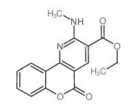 5H-[1]Benzopyrano[4,3-b]pyridine-3-carboxylic acid, 2-(methylamino)-5-oxo-, ethyl ester (en)结构式