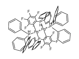 [PdI2(μ-2-C6F4PPh2)2(triphenylphosphine)2]结构式