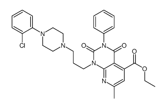 ethyl 10-[3-[4-(2-chlorophenyl)piperazin-1-yl]propyl]-3-methyl-7,9-dio xo-8-phenyl-2,8,10-triazabicyclo[4.4.0]deca-1,3,5-triene-5-carboxylate结构式