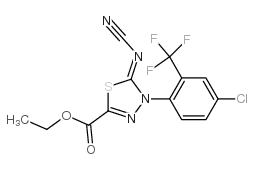 ETHYL 4-[4-CHLORO-2-(TRIFLUOROMETHYL)PHENYL]-5-CYA NAMIDE-4,5-DIHYDRO-1,3,4-THIADIAZOLE-2-CARBOXYLATE结构式
