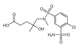 5-[(4-chloro-3-sulfamoylphenyl)sulfonyl-methylamino]-4-hydroxy-4-methylpentanoic acid结构式