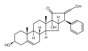 3β,17α-Dihydroxy-16β,17β-(1-phenyl-2-hydroxymethylen-3-oxo-trimethylen)-androst-5-en Structure