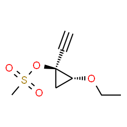 Cyclopropanol, 2-ethoxy-1-ethynyl-, methanesulfonate, (1S-trans)- (9CI) Structure