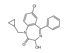7-chloro-1-(cyclopropylmethyl)-3-hydroxy-5-phenyl-3H-1,4-benzodiazepin-2-one Structure