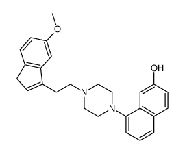 8-[4-[2-(6-methoxy-3H-inden-1-yl)ethyl]piperazin-1-yl]naphthalen-2-ol结构式