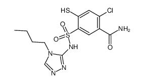 N-(4-butyl-4H-1,2,4-triazol-3-yl)-5-carbamoyl-4-chloro-2-mercaptobenzenesulfonamide结构式