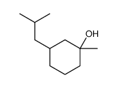 1-methyl-3-(2-methylpropyl)-cyclohexanol结构式