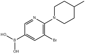 5-Bromo-6-(4-methylpiperidin-1-yl)pyridine-3-boronic acid结构式