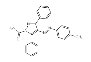 1H-Pyrazole-1-carbothioamide,4-[2-(4-methylphenyl)diazenyl]-3,5-diphenyl-结构式