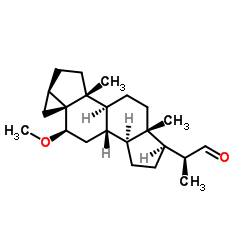 6β-Methoxy-3α,5-cyclo-5α-pregnane-20α-carboxaldehyde structure