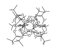 bis(μ4-oxo)hexakis(μ3-pivalato)hexakis(μ2-pivalato)octacobalt(II) Structure