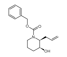 benzyl (2S,3S)-2-allyl-3-hydroxypiperidine-1-carboxylate结构式
