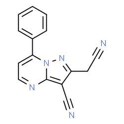 2-(Cyanomethyl)-7-phenylpyrazolo[1,5-a]pyrimidine-3-carbonitrile结构式