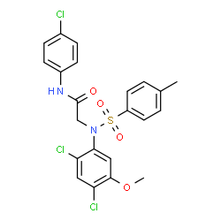 N-(4-CHLOROPHENYL)-2-(2,4-DICHLORO-5-METHOXY[(4-METHYLPHENYL)SULFONYL]ANILINO)ACETAMIDE结构式