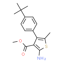 2-AMINO-4-(4-TERT-BUTYL-PHENYL)-5-METHYL-THIOPHENE-3-CARBOXYLIC ACID METHYL ESTER structure