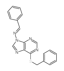 N-(6-benzylsulfanylpurin-9-yl)-1-phenyl-methanimine Structure